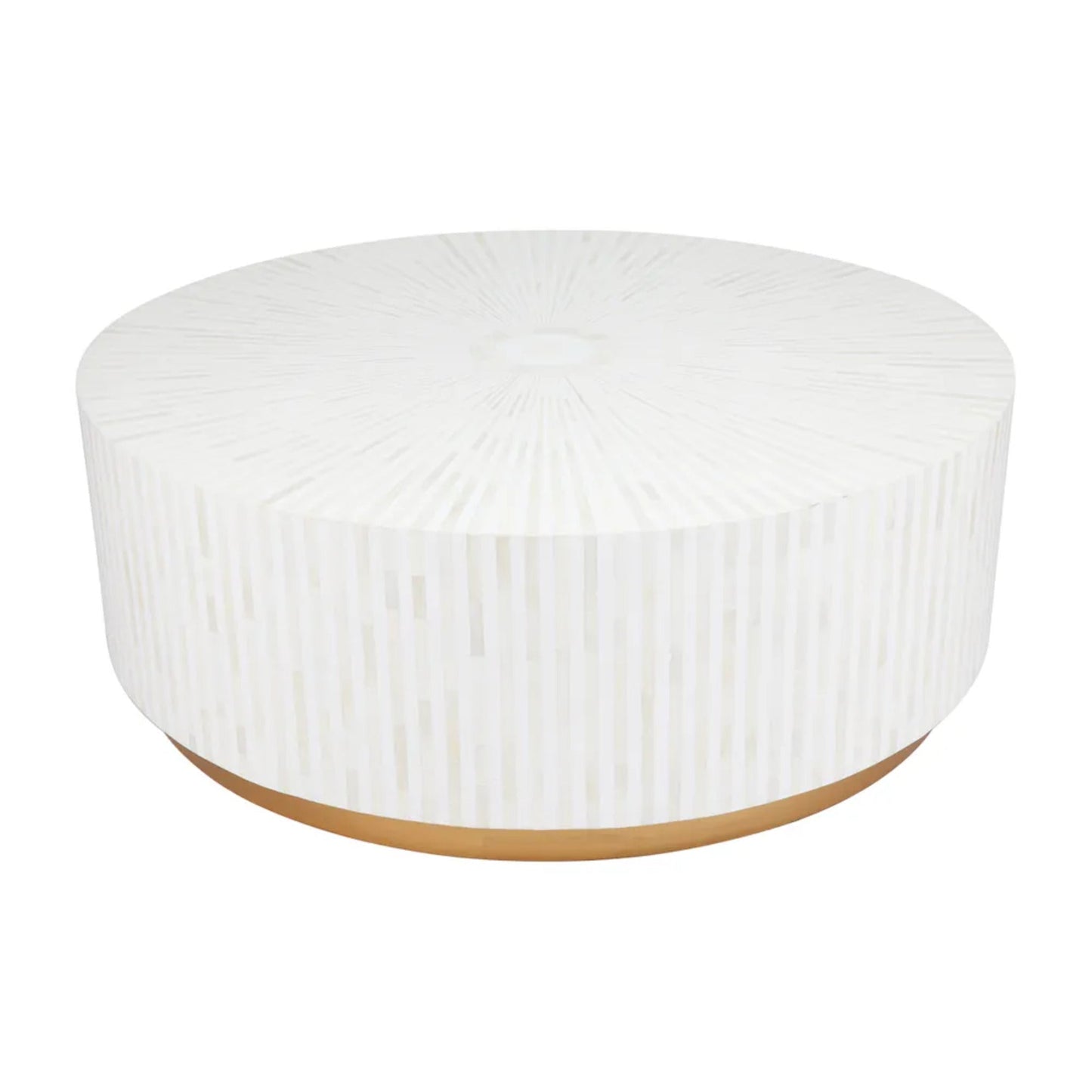 Makayla Natural Coffee Table - White & Gold Coffee Table Cafe Lighting & Living   