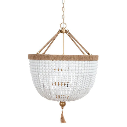 Malabar White Large Beaded Pendant Light Pendant Light Cafe Lighting Large  