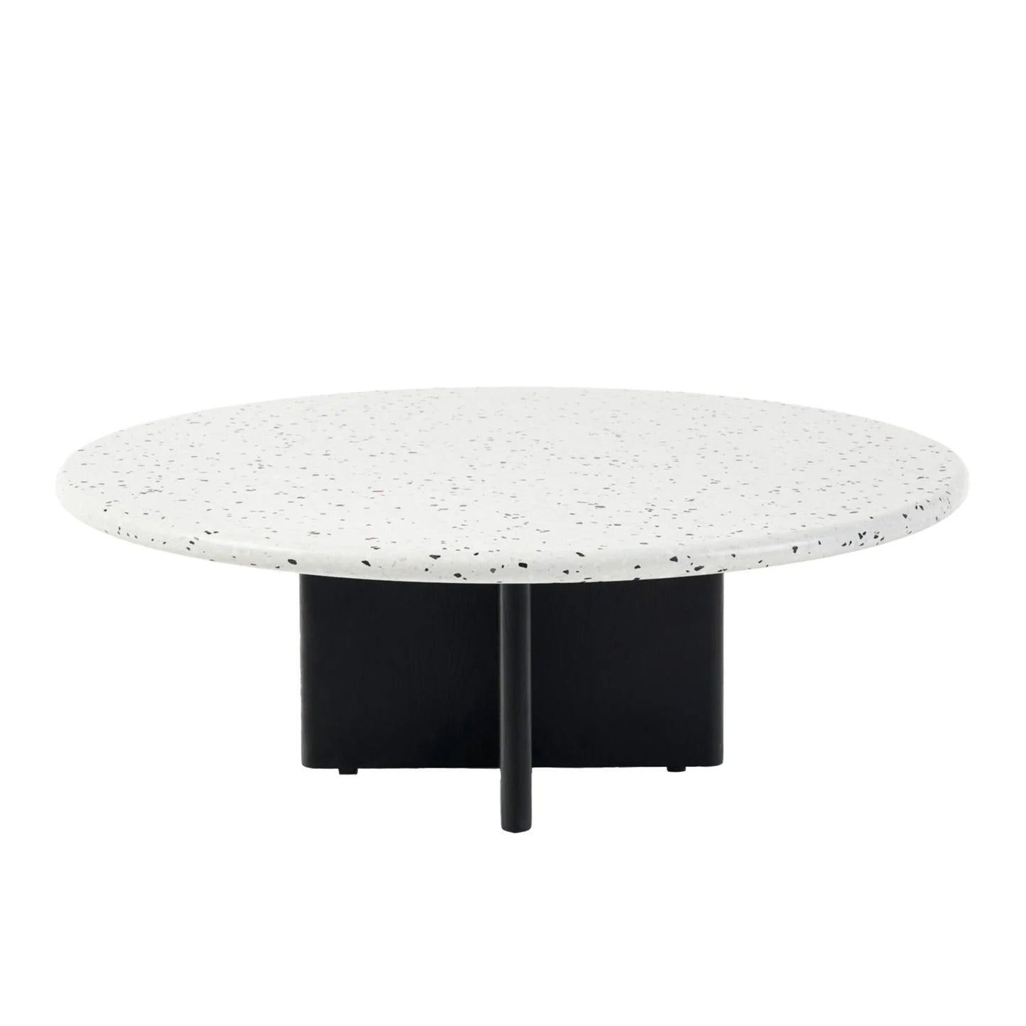 Maybelle Round Terrazzo Coffee Table - White & Black Coffee Table M+Co Living Terrazzo