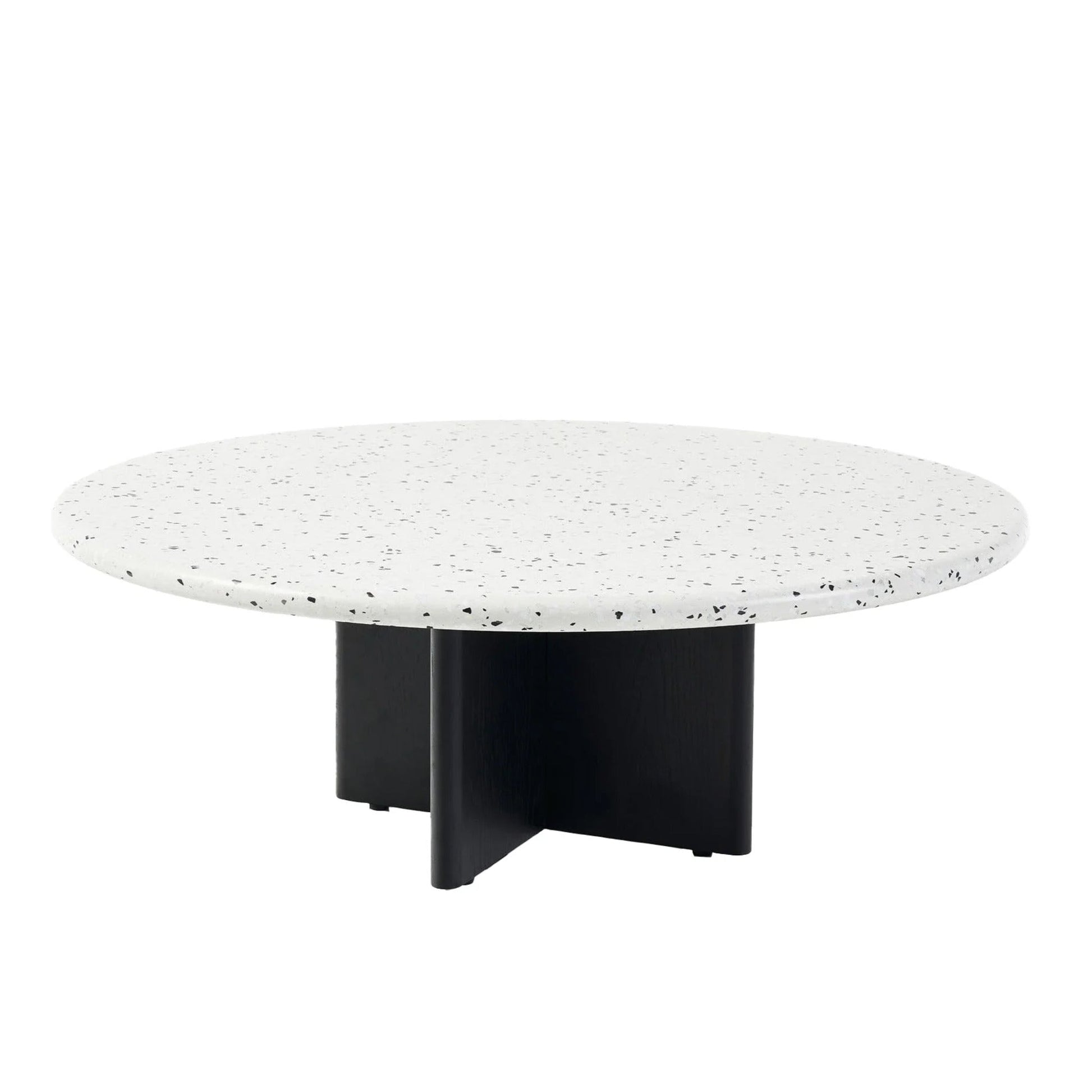 Maybelle Round Terrazzo Coffee Table - White & Black Coffee Table M+Co Living