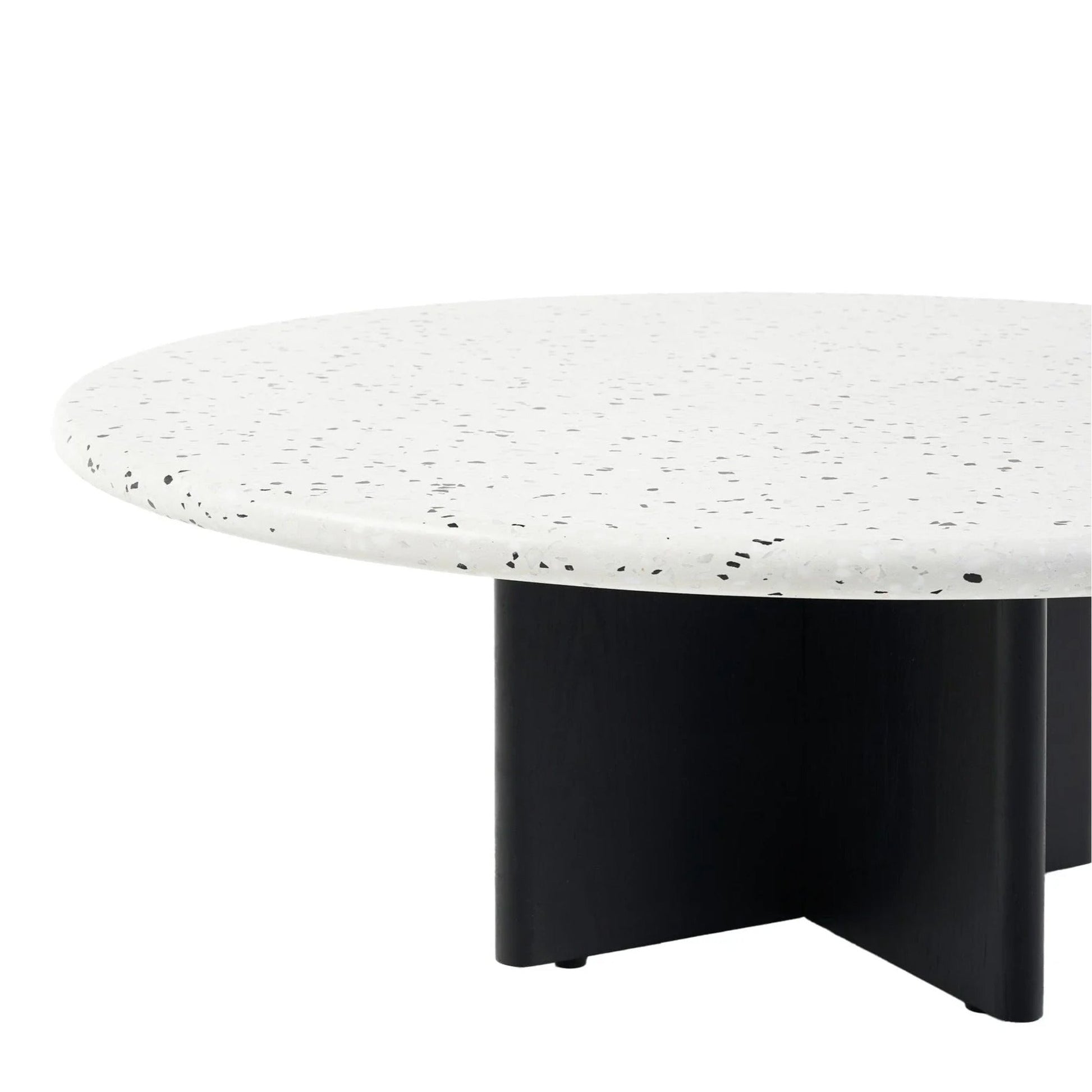 Maybelle Round Terrazzo Coffee Table - White & Black Coffee Table M+Co Living