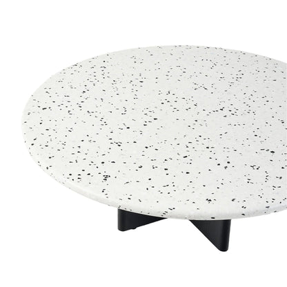 Maybelle Round Terrazzo Coffee Table - White & Black Coffee Table M+Co Living