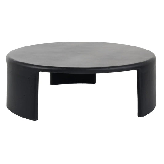 Meister Large Round Concrete Coffee Table - Black Coffee Table M+Co Living Black Large