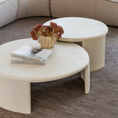 Meister Large Round Concrete Coffee Table - Sandstone Coffee Table M+Co Living