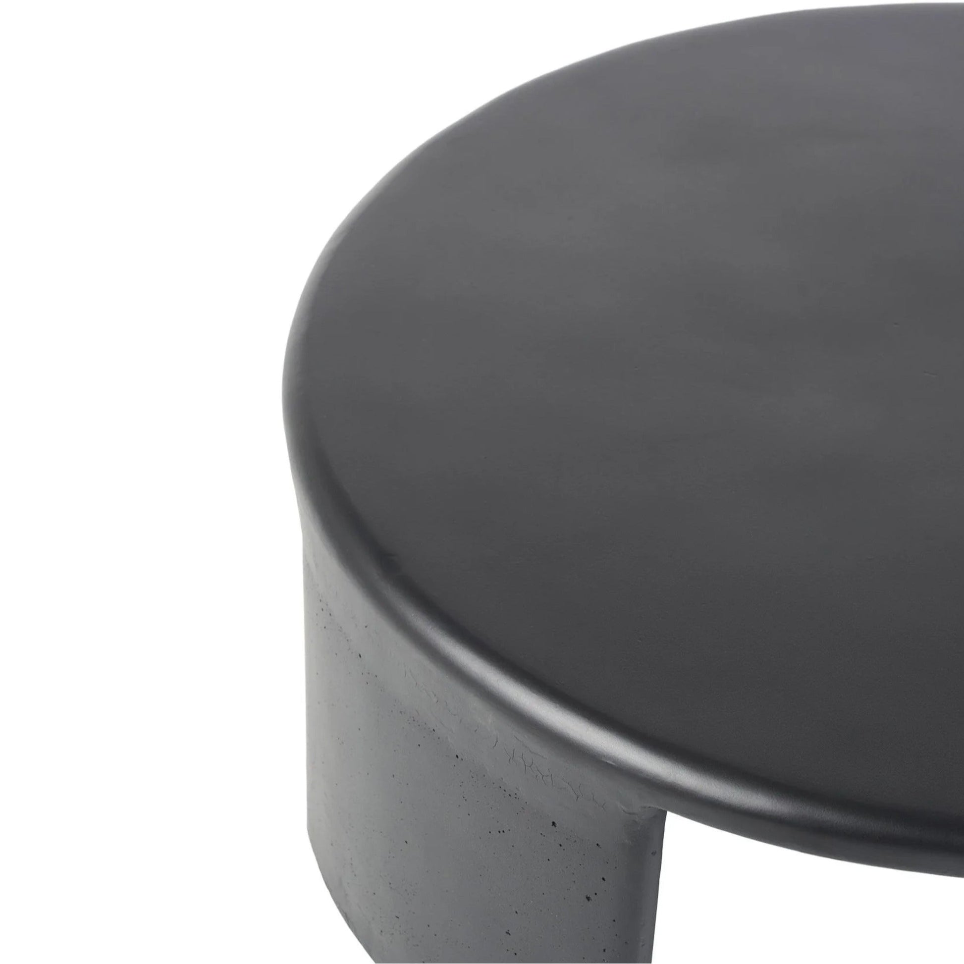 Meister Medium Round Concrete Coffee Table - Black Coffee Table M+Co Living