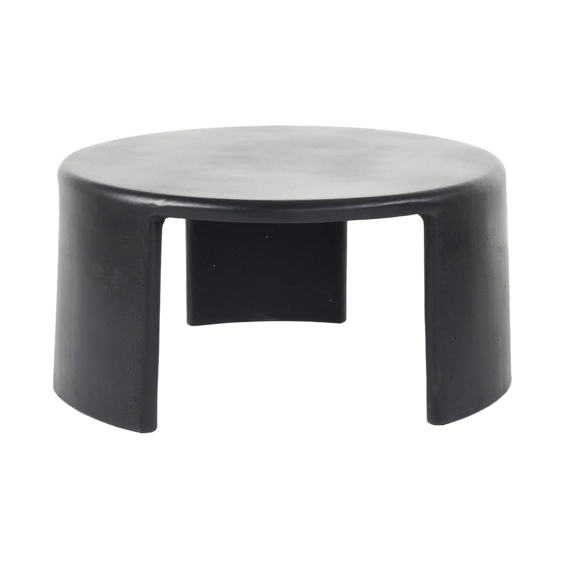 Meister Medium Round Concrete Coffee Table - Black Coffee Table M+Co Living Black Medium