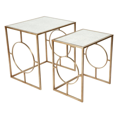 Melrose Mirror Top Nesting Side Tables Side Table Cafe Lighting & Living   