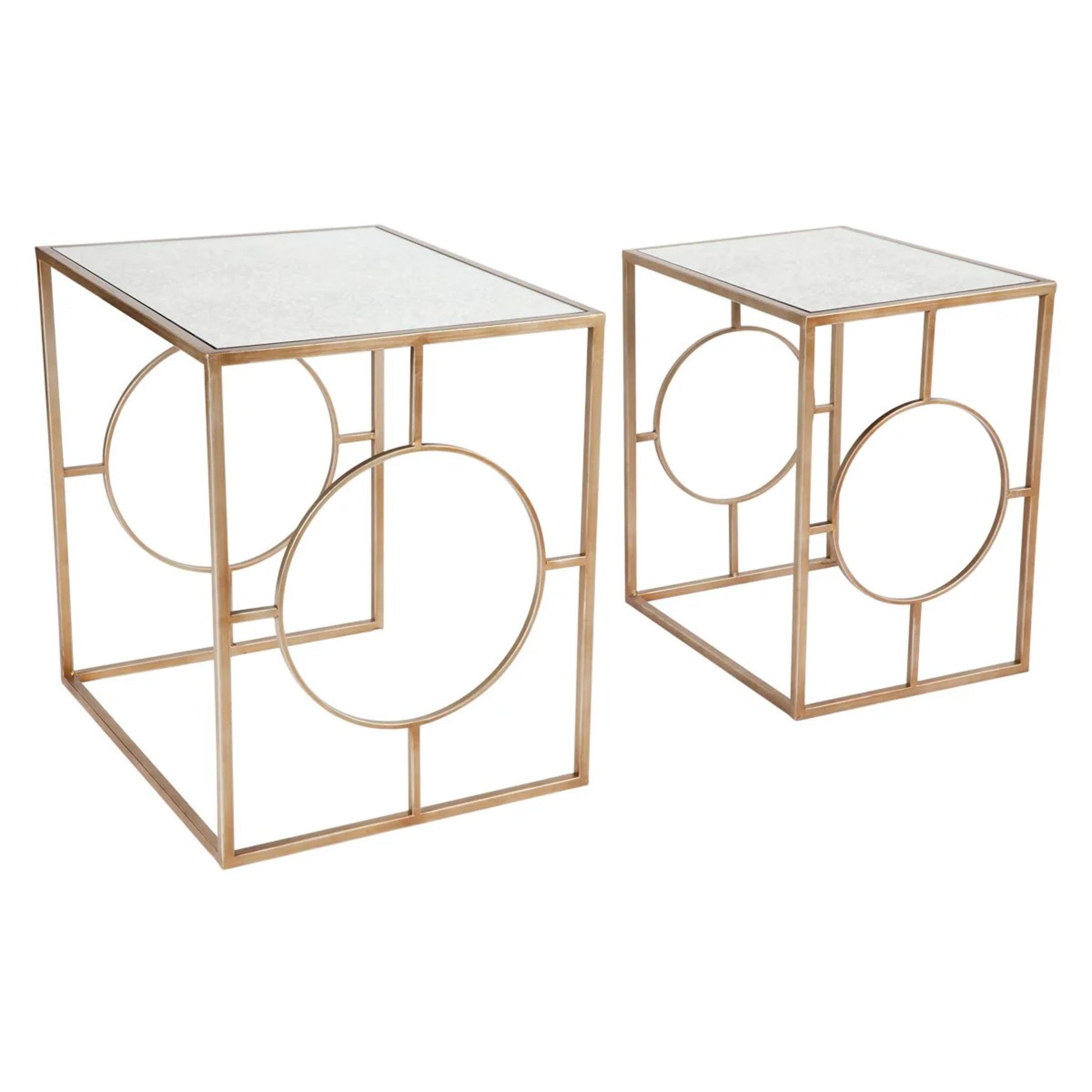 Melrose Mirror Top Nesting Side Tables Side Table Cafe Lighting & Living   