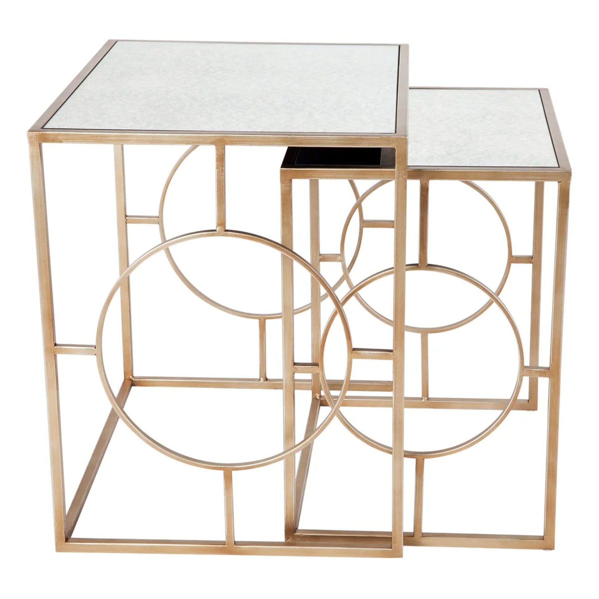 Melrose Mirror Top Nesting Side Tables Side Table Cafe Lighting & Living   