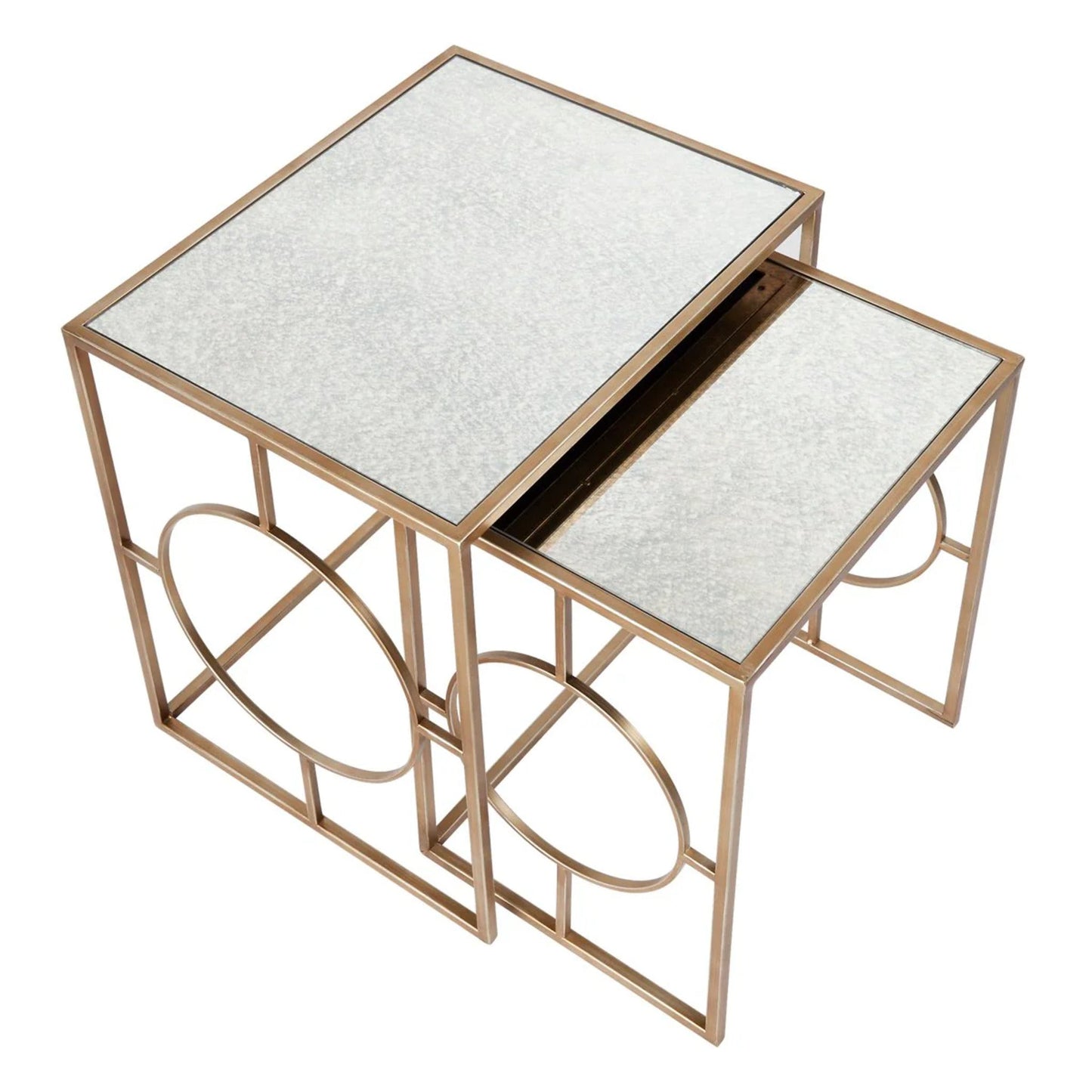 Melrose Mirror Top Nesting Side Tables Side Table Cafe Lighting & Living   