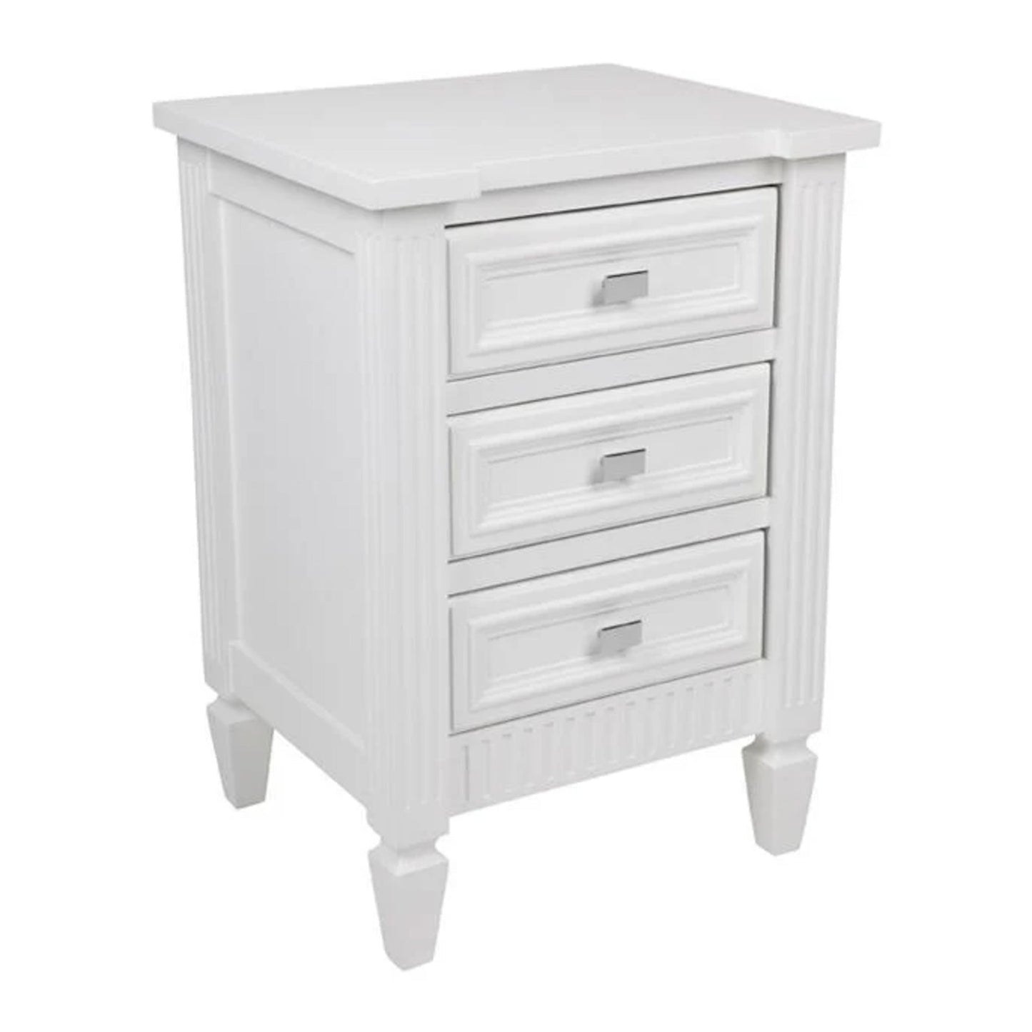 Merci Small Three Drawer Bedside Table - White Bedside Table Cafe Lighting & Living Small  