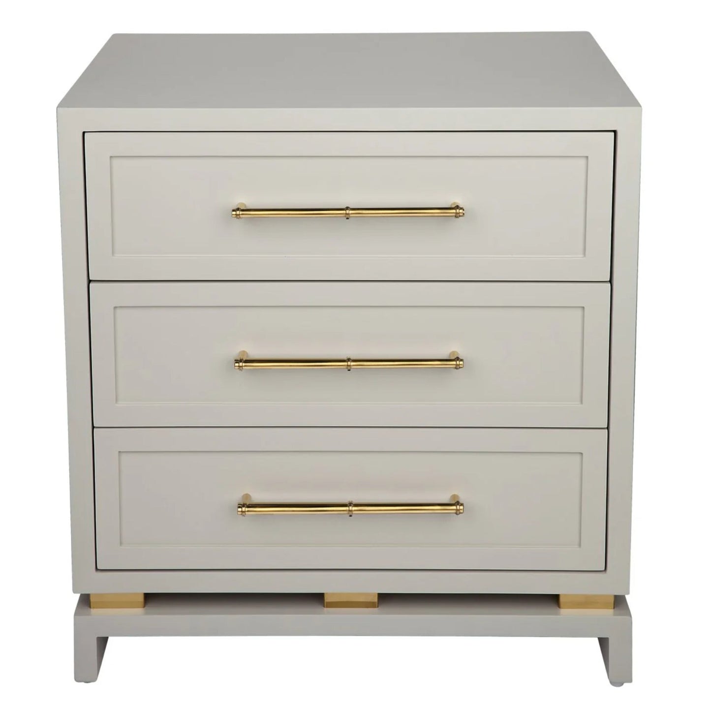 Pearl Large Three Drawer Bedside Table - Black Bedside Table Cafe Lighting & Living Pearl Grey  