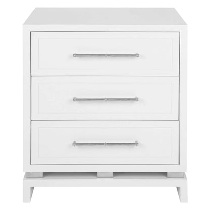 Pearl Large Three Drawer Bedside Table - Black Bedside Table Cafe Lighting & Living White  