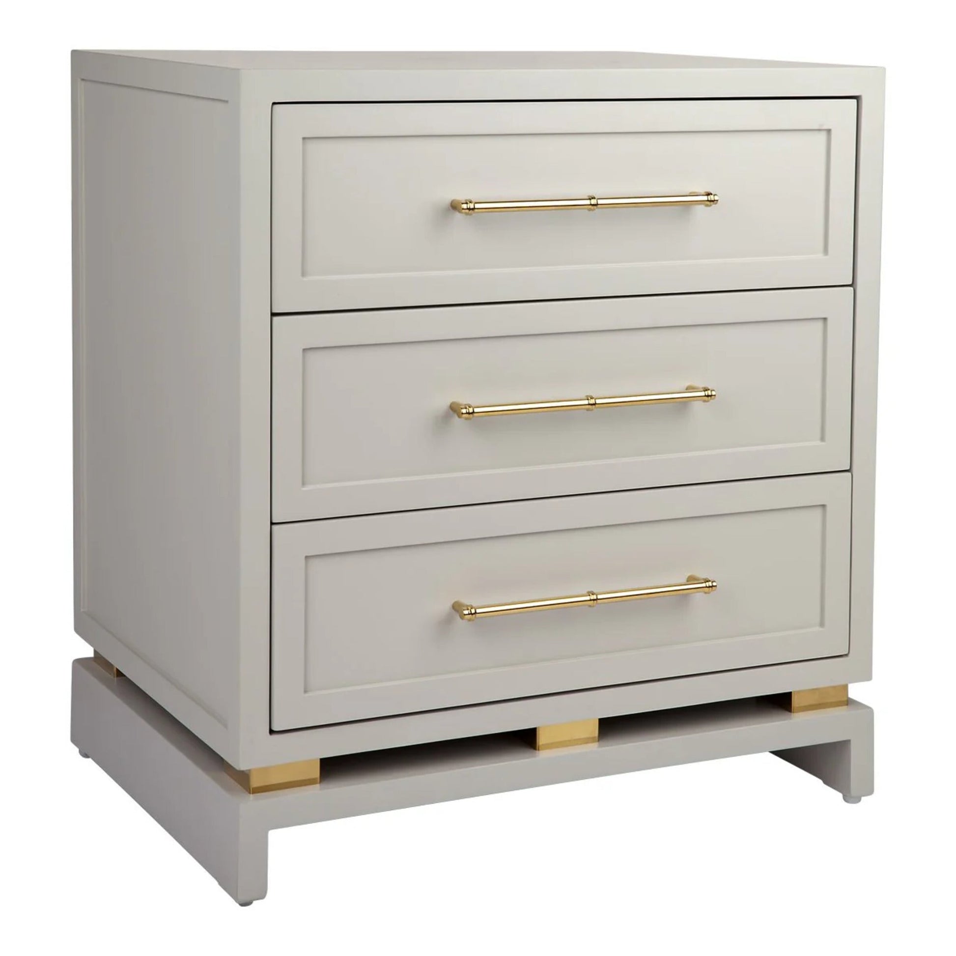 Pearl Large Three Drawer Bedside Table - Grey Bedside Table Cafe Lighting & Living   