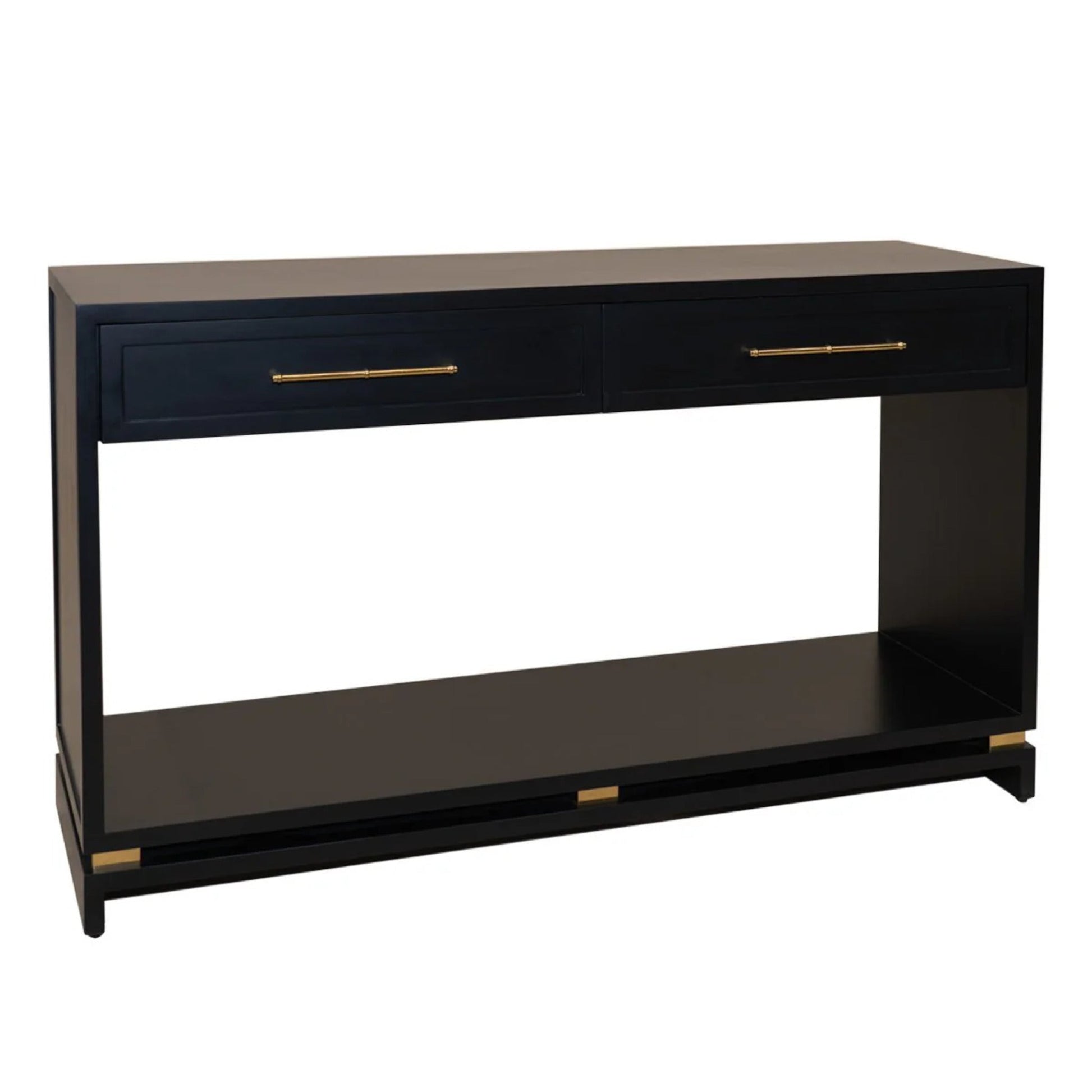 Pearl Two Drawer Open Console Table - Black Console Table Cafe Lighting & Living   