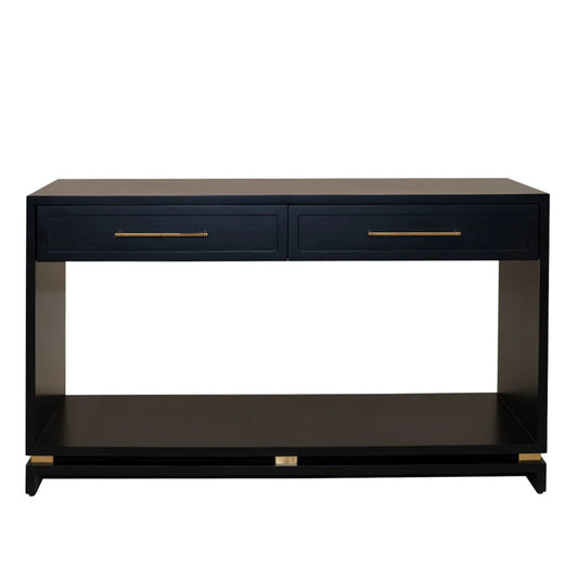 Pearl Two Drawer Open Console Table - Black Console Table Cafe Lighting & Living Black  