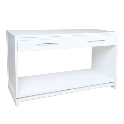 Pearl Two Drawer Open Console Table - White Console Table Cafe Lighting & Living   