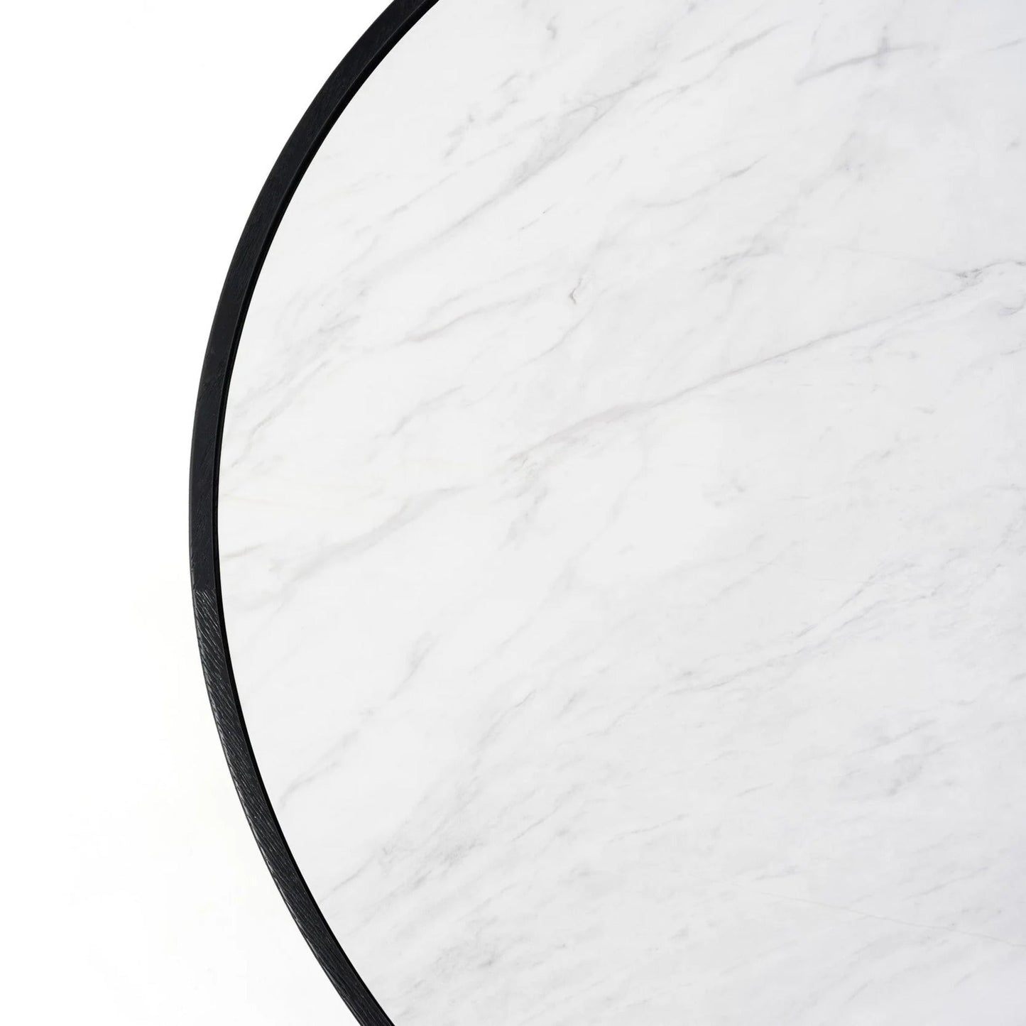 Polix Round White Marble Coffee Table - Black Coffee Table M+Co Living