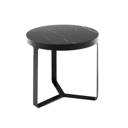 Princeton Marble Round Side Table - Black Side Table M+Co Living Black