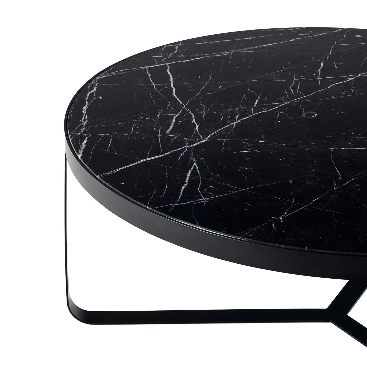 Princeton Round Marble Coffee Table - Black Coffee Table M+Co Living