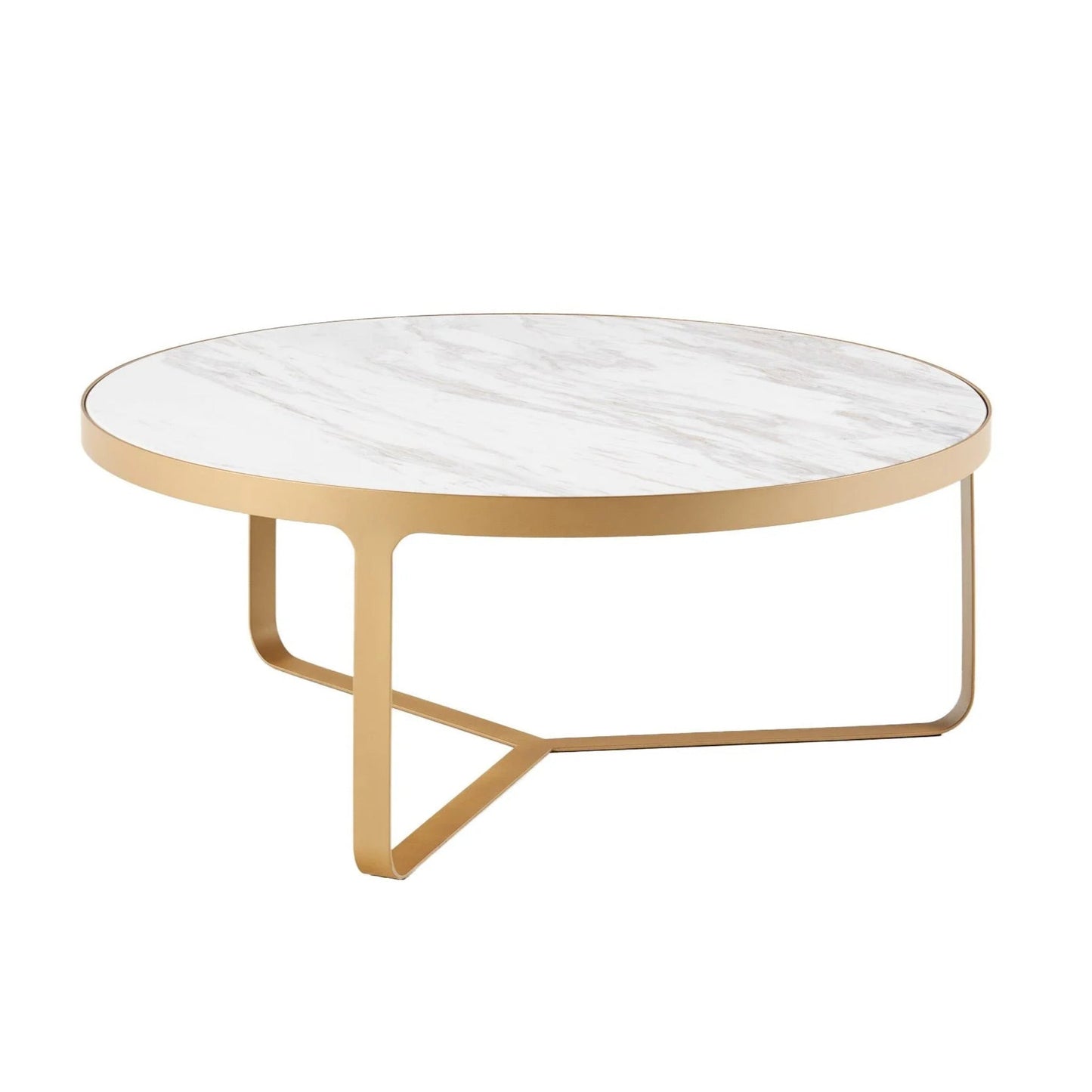 Princeton Round Marble Coffee Table - Black Coffee Table M+Co Living White Marble