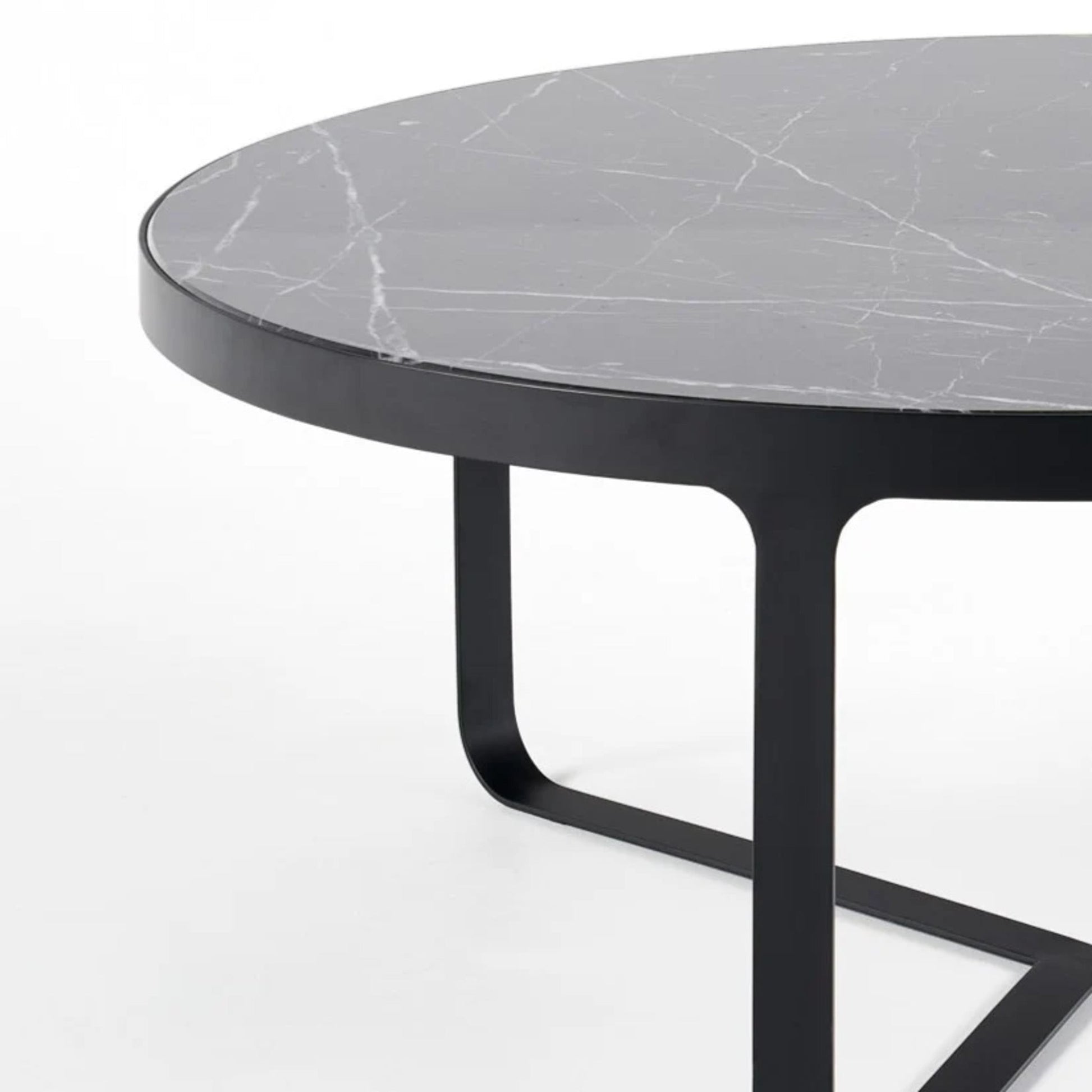 Princeton Round Marble Coffee Table - Black Coffee Table M+Co Living