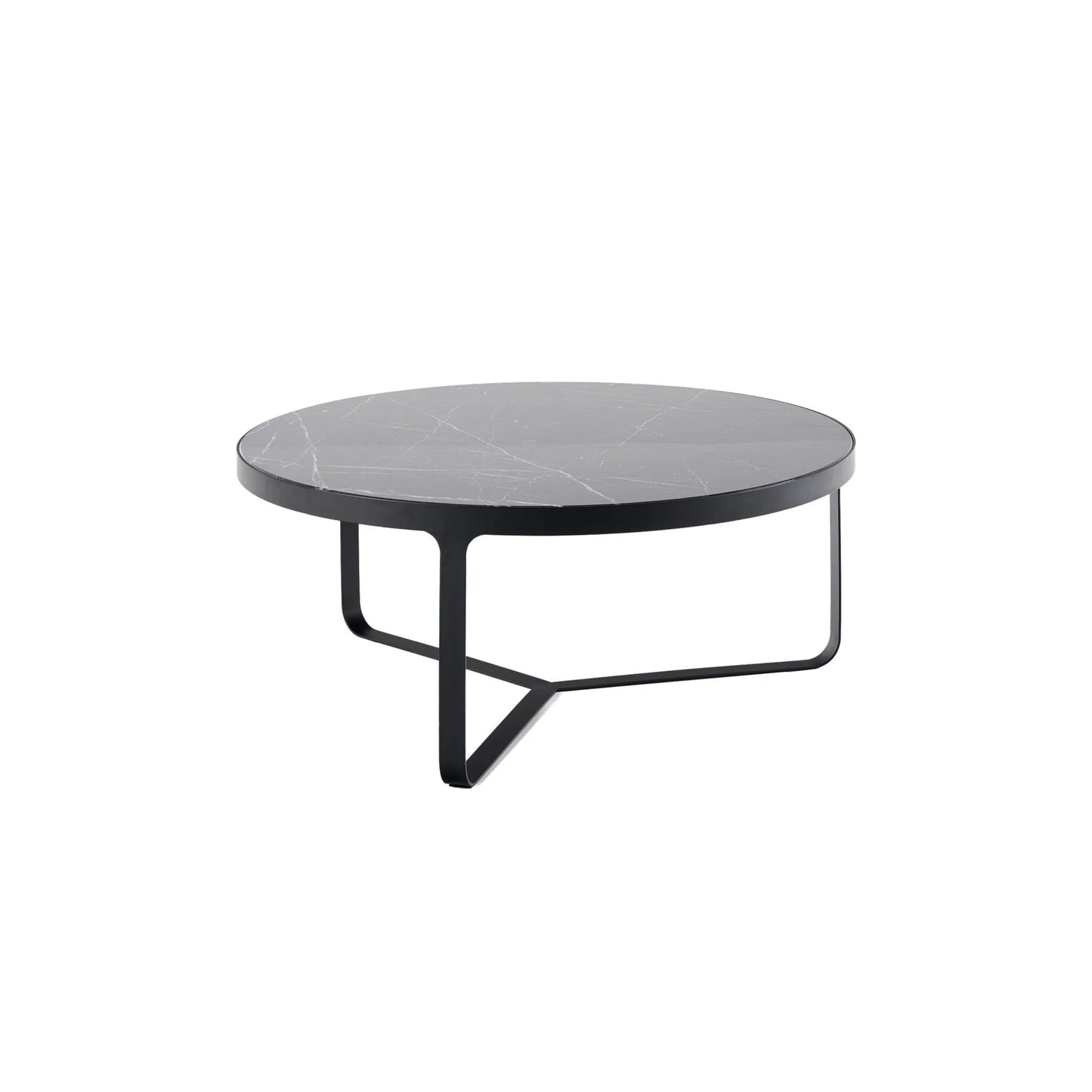 Princeton Round Marble Coffee Table - Black Coffee Table M+Co Living