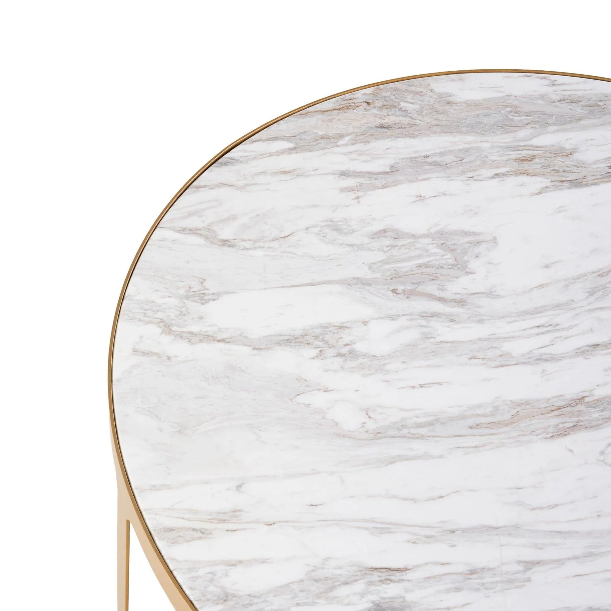 Princeton Round Marble Coffee Table - White Coffee Table M+Co Living