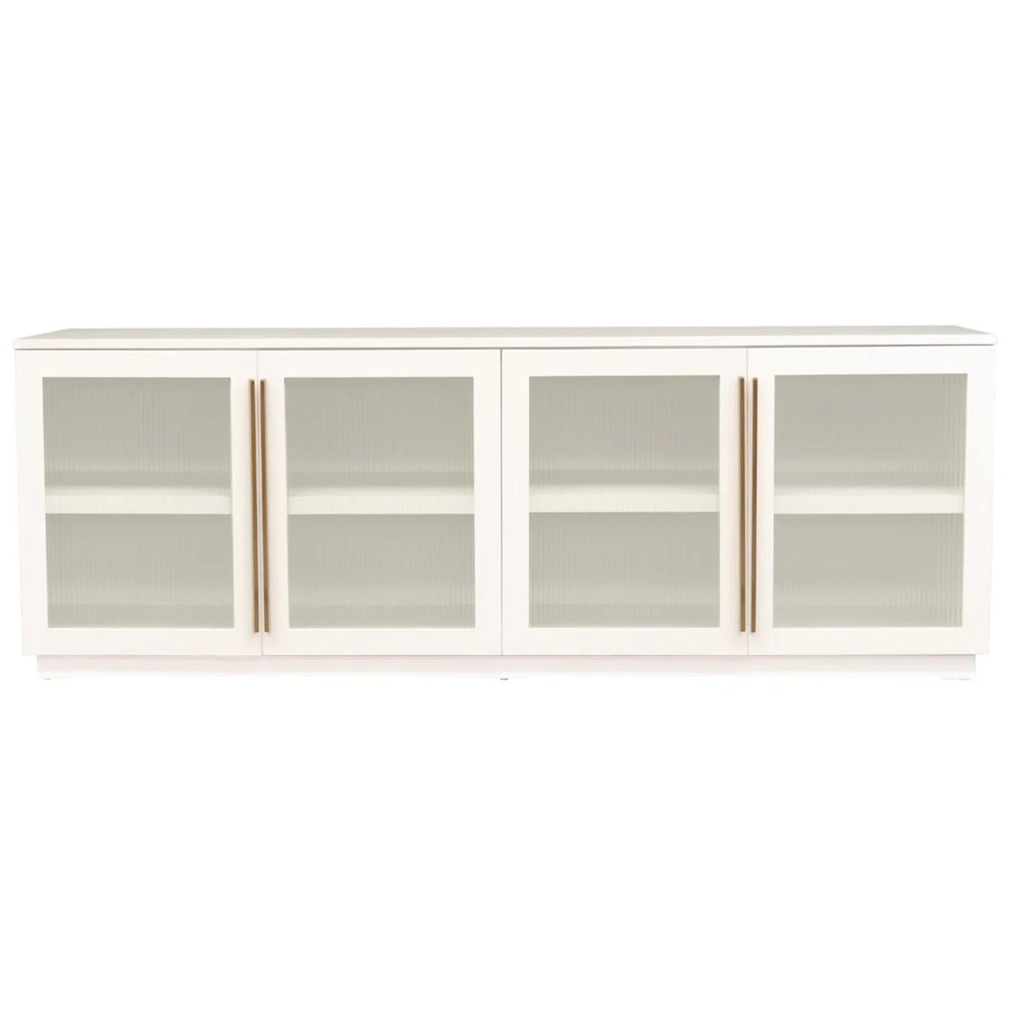 Santiago Ribbed Glass Buffet Table - White Buffet Table Cafe Lighting & Living   