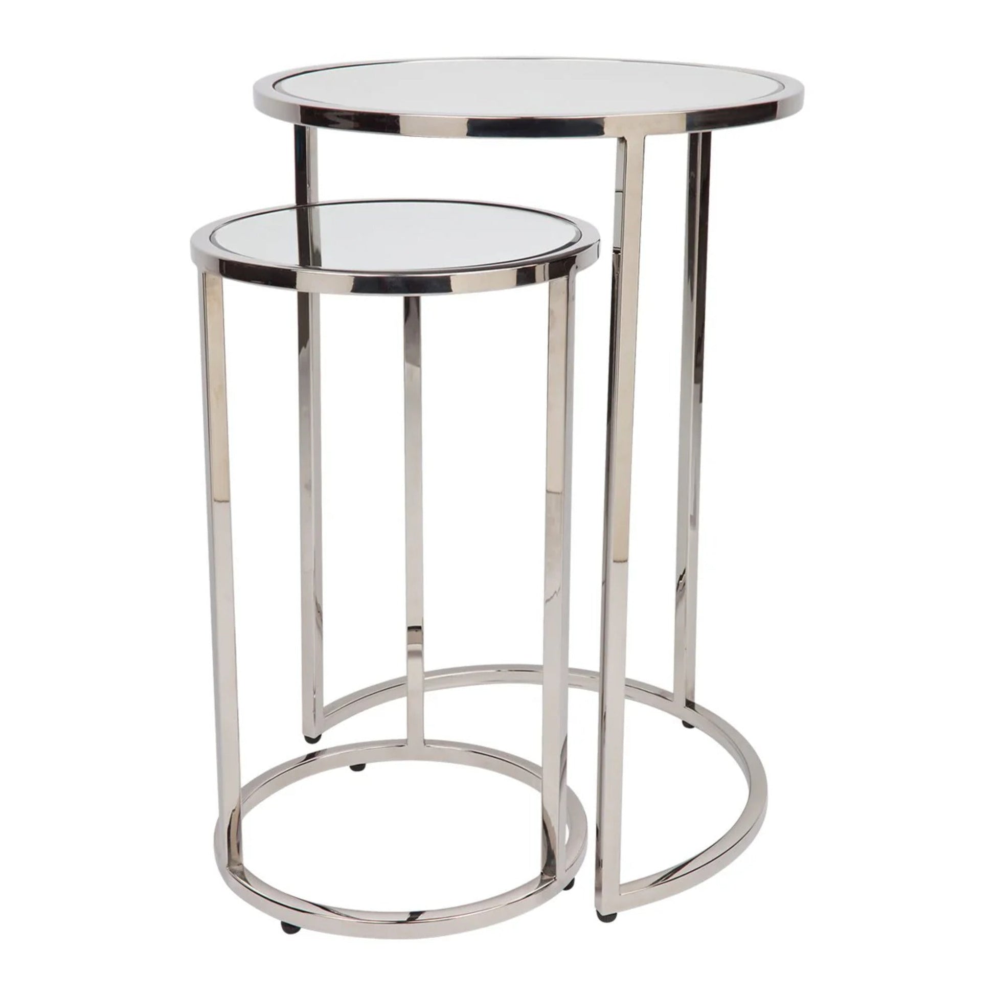 Serene Nesting Side Tables - Nickel Side Table Cafe Lighting & Living   