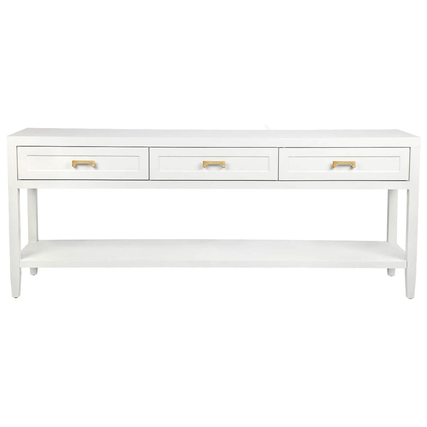 Soloman Large Three Drawer Open Console Table - Black Console Table Cafe Lighting & Living White  