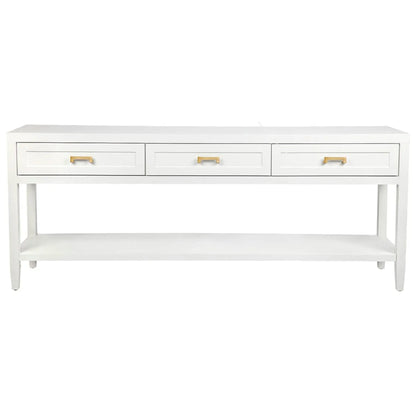 Soloman Large Three Drawer Open Console Table - Black Console Table Cafe Lighting & Living White  