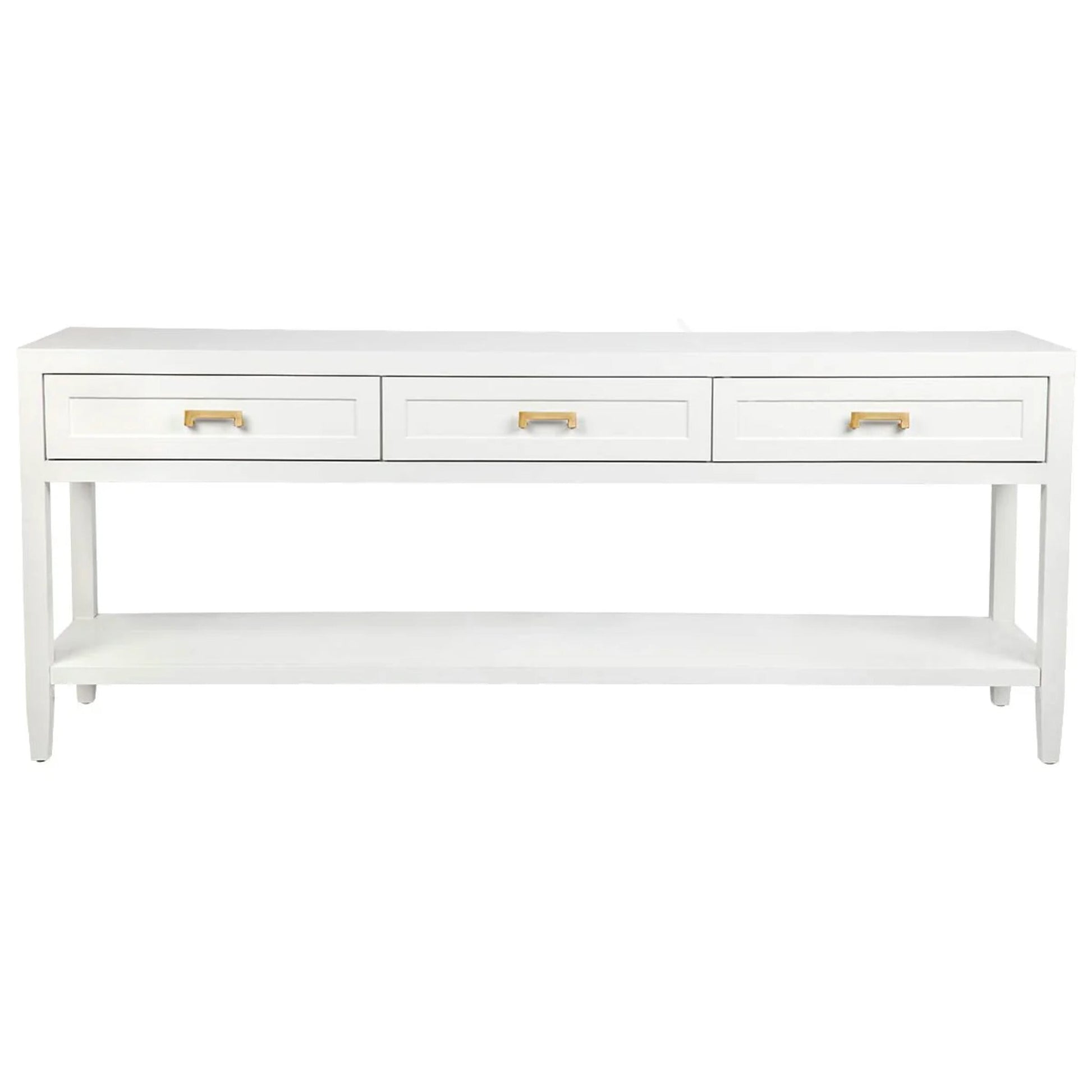 Soloman Large Three Drawer Open Console Table - White Console Table Cafe Lighting & Living White  