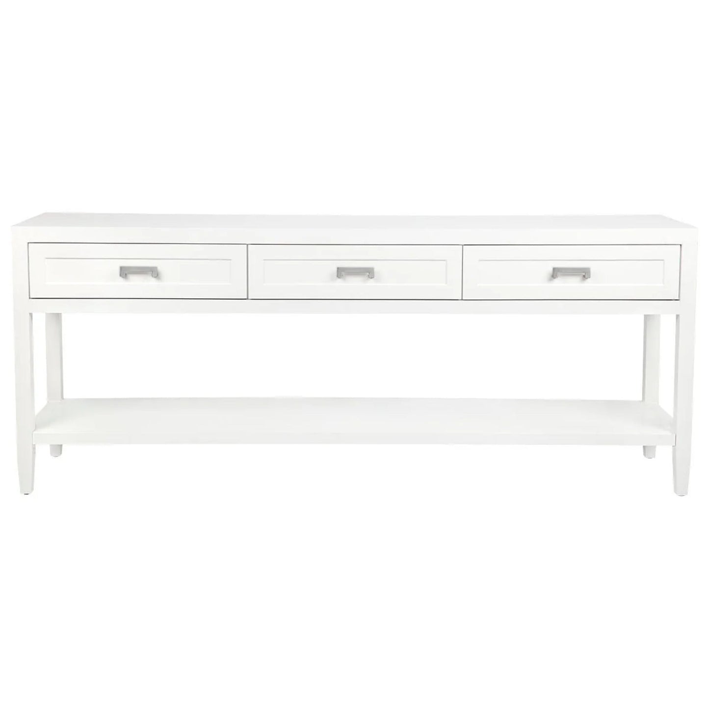 Soloman Large Three Drawer Open Console Table - White Console Table Cafe Lighting & Living   