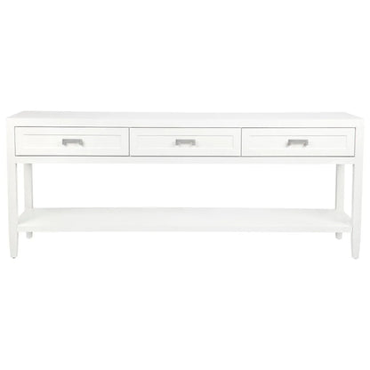 Soloman Large Three Drawer Open Console Table - White Console Table Cafe Lighting & Living   