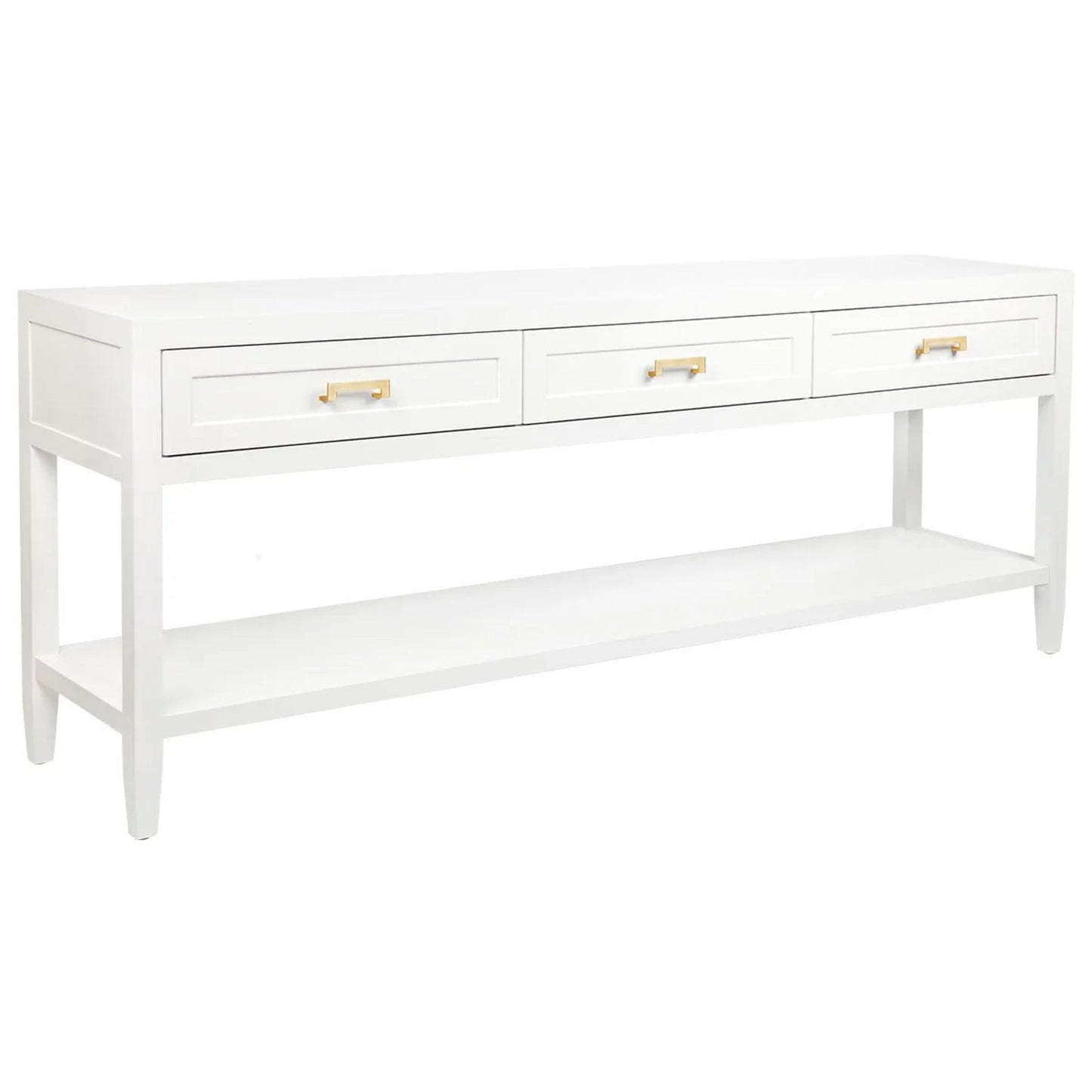 Soloman Large Three Drawer Open Console Table - White Console Table Cafe Lighting & Living   