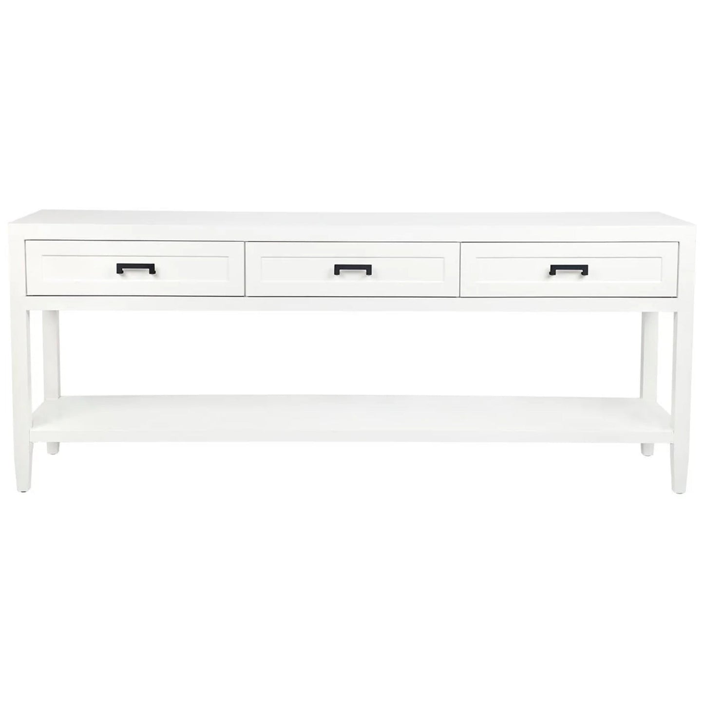 Soloman Large Three Drawer Open Console Table - White Console Table Cafe Lighting & Living   