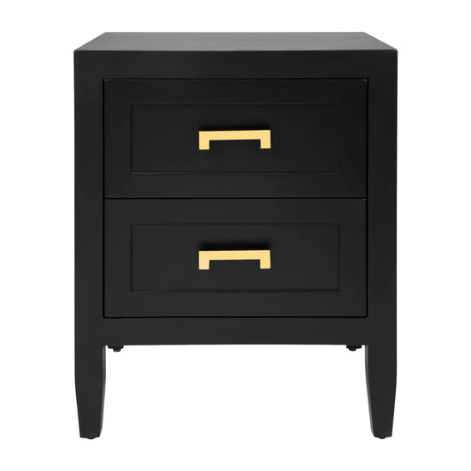 Soloman Small Two Drawer Bedside Table - Black Bedside Table Cafe Lighting & Living Black Small 