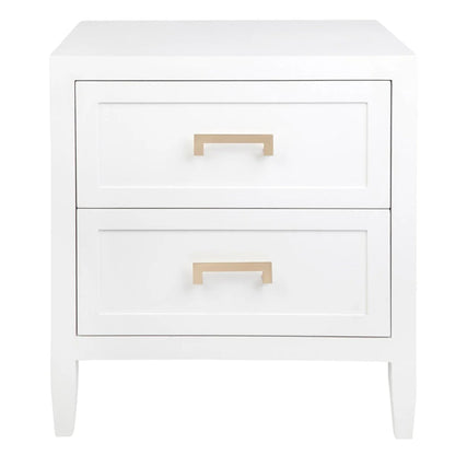 Soloman Small Two Drawer Bedside Table - White Bedside Table Cafe Lighting & Living White Large 