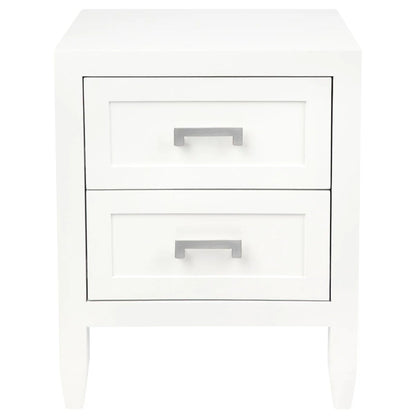 Soloman Small Two Drawer Bedside Table - White Bedside Table Cafe Lighting & Living   