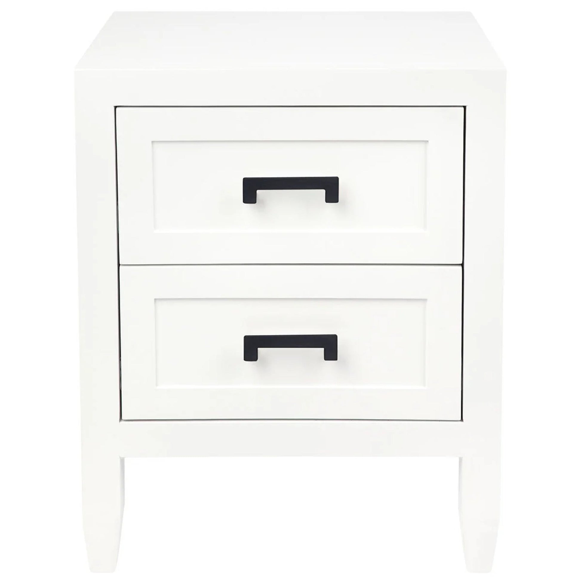 Soloman Small Two Drawer Bedside Table - White Bedside Table Cafe Lighting & Living   