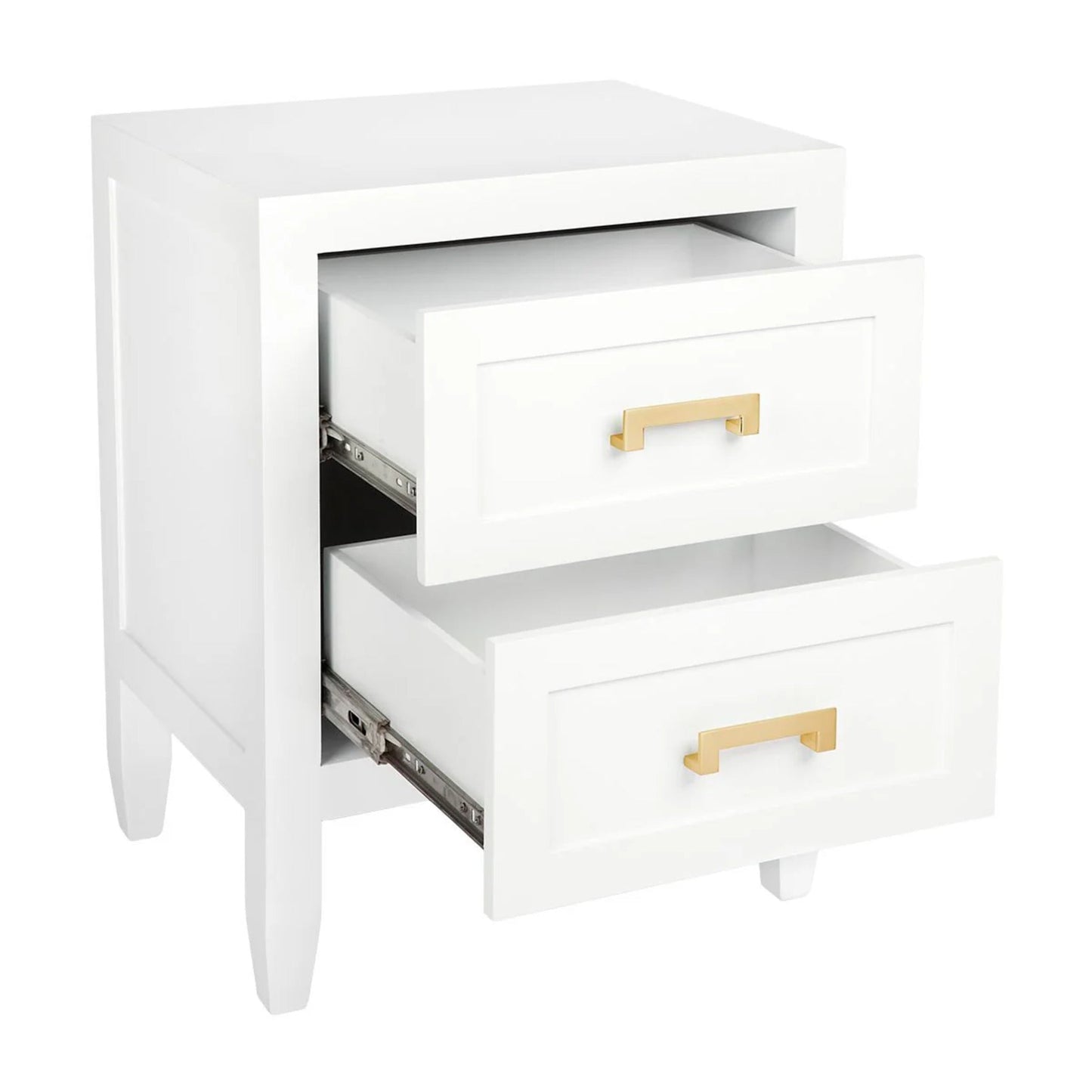 Soloman Small Two Drawer Bedside Table - White Bedside Table Cafe Lighting & Living   