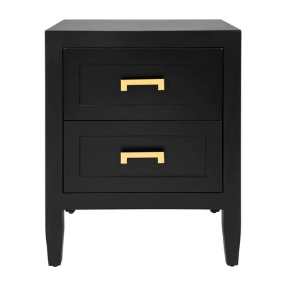 Soloman Small Two Drawer Bedside Table - White Bedside Table Cafe Lighting & Living Black Small 