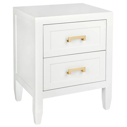 Soloman Small Two Drawer Bedside Table - White Bedside Table Cafe Lighting & Living   