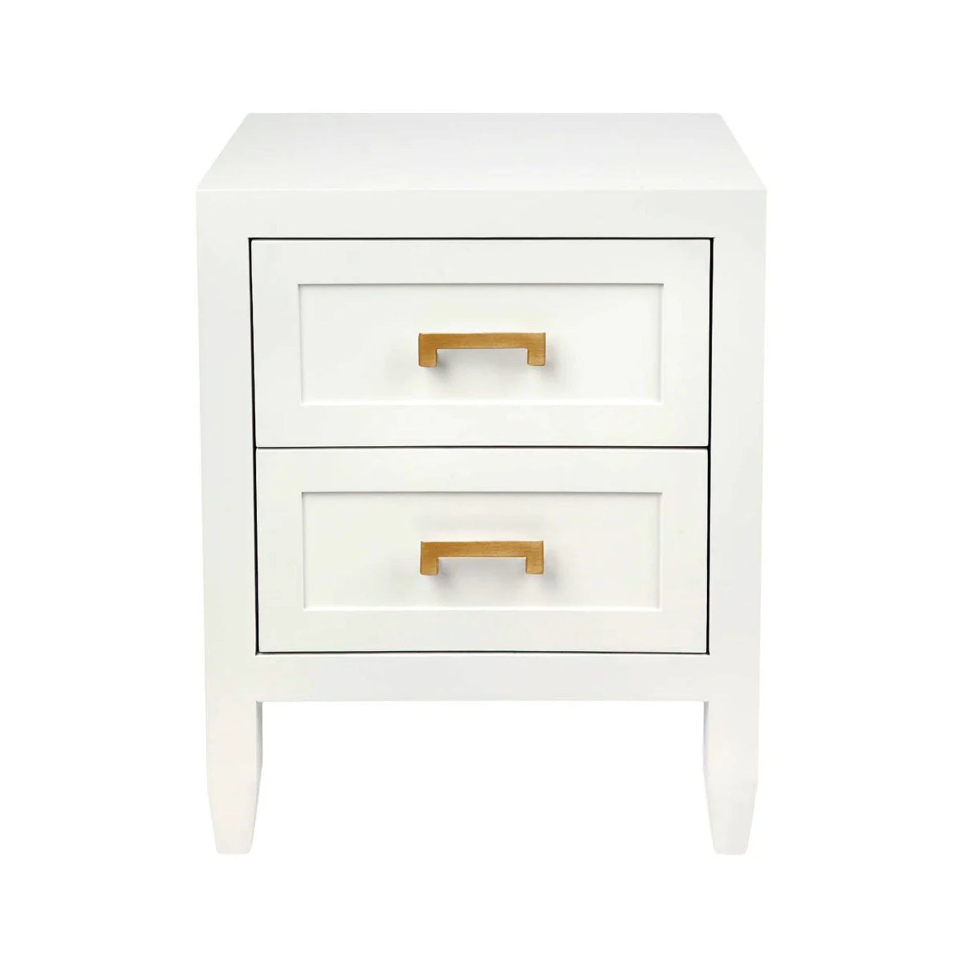 Soloman Small Two Drawer Bedside Table - White Bedside Table Cafe Lighting & Living White Small 