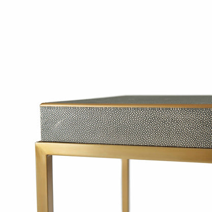 TA Studio Fisher Side Table - Tempest Grey & Brass Side Table Bloomingdales   