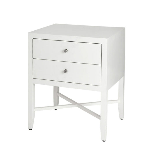 Two Drawer Bedside Table - White Bedside Table Bloomingdales   