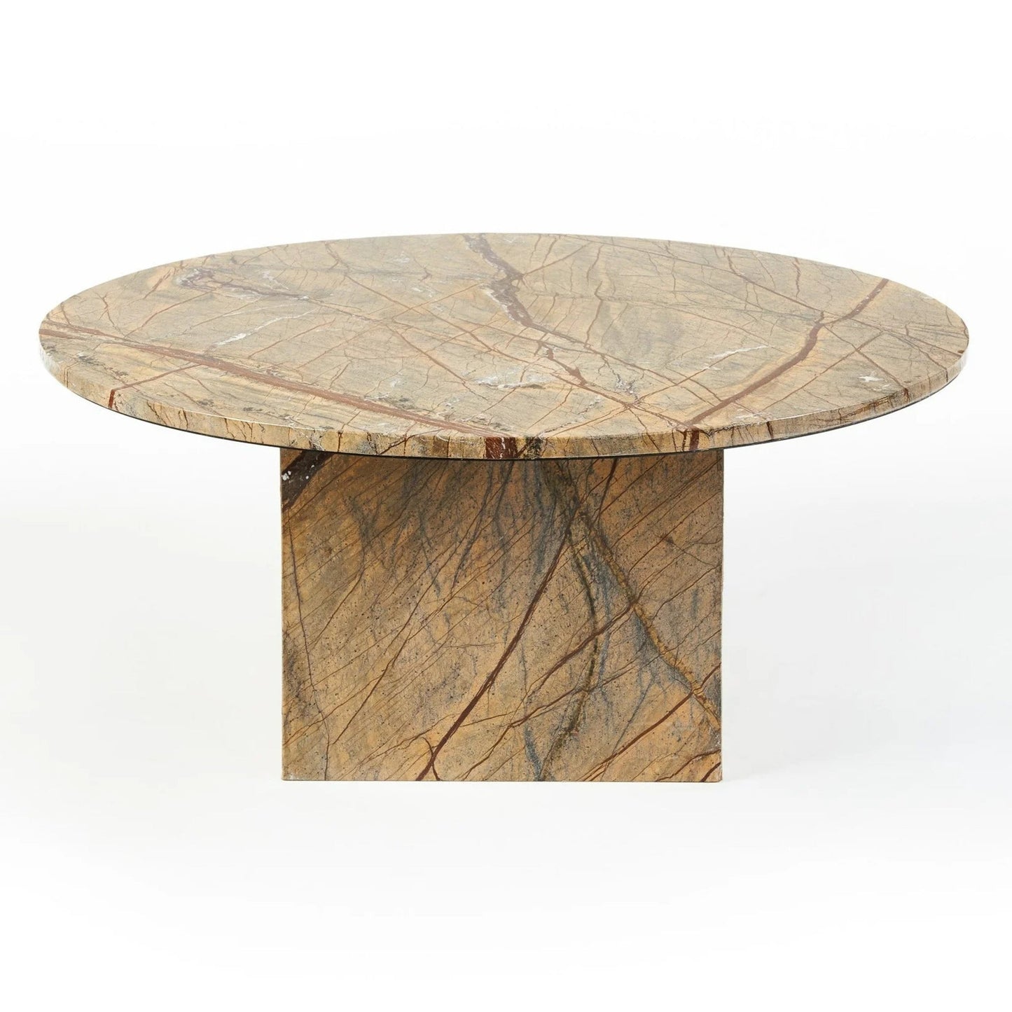 Vixen Round Carrara Marble Coffee Table - White Coffee Table M+Co Living Mocha