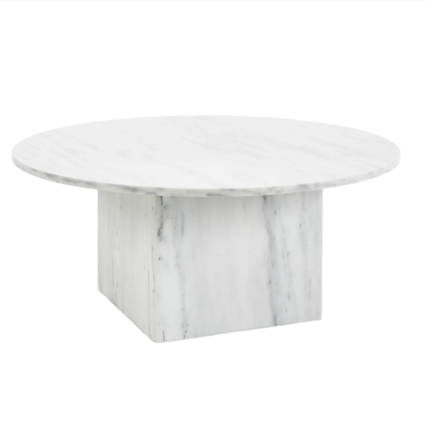 Vixen Round Carrara Marble Coffee Table - White Coffee Table M+Co Living