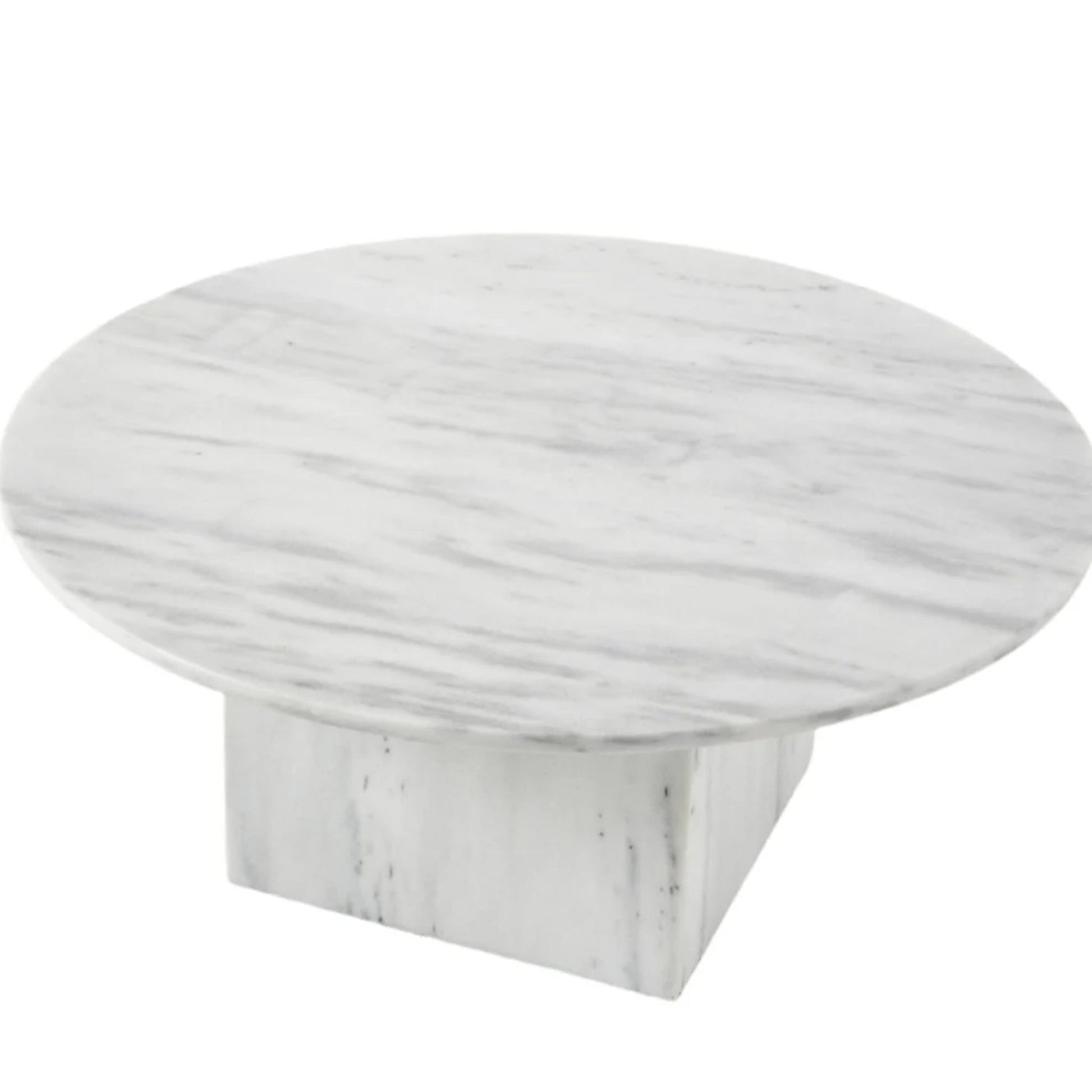 Vixen Round Carrara Marble Coffee Table - White Coffee Table M+Co Living